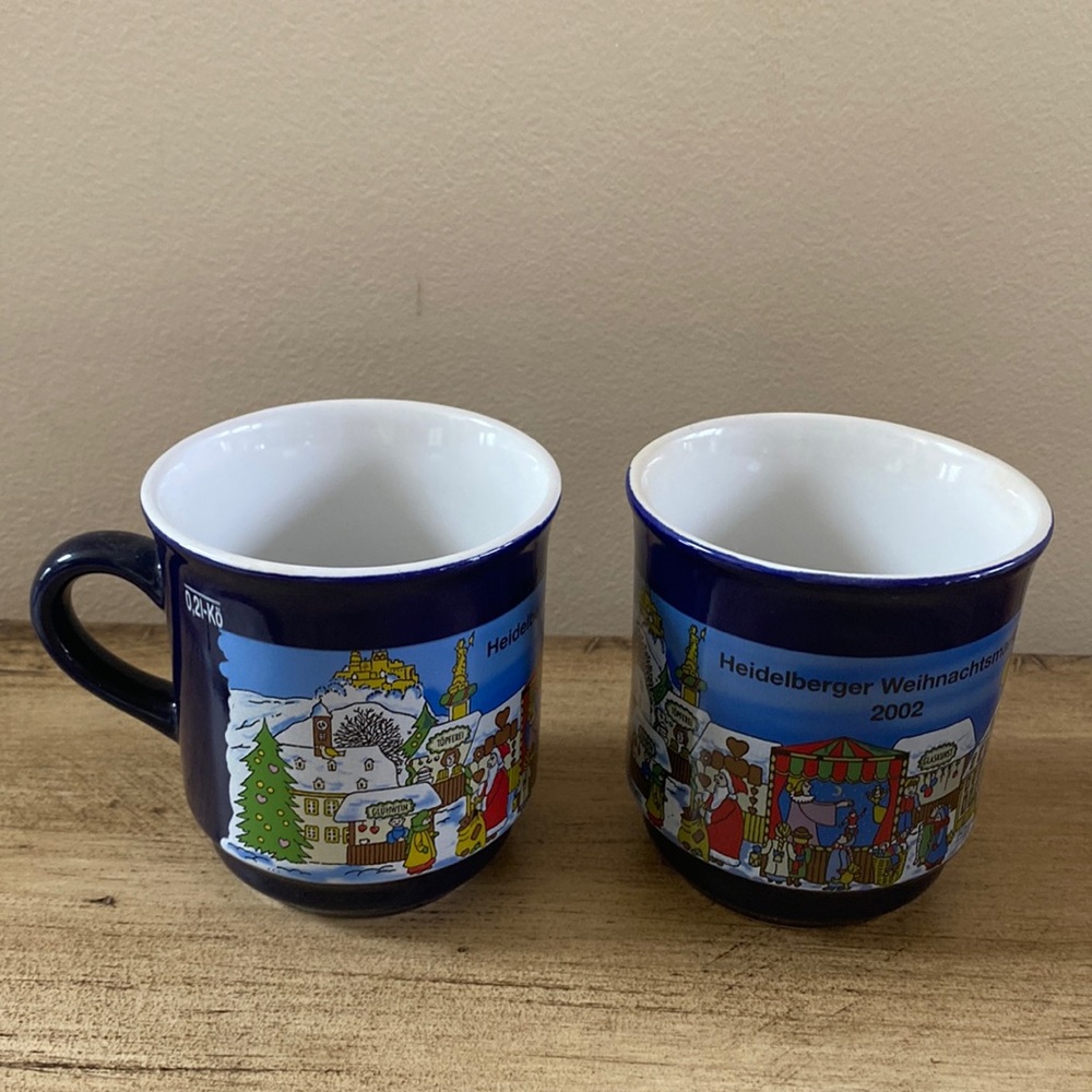 SET OF 2 HEIDELBERGER WEIHNACHTSMARKT 2002 MUGS